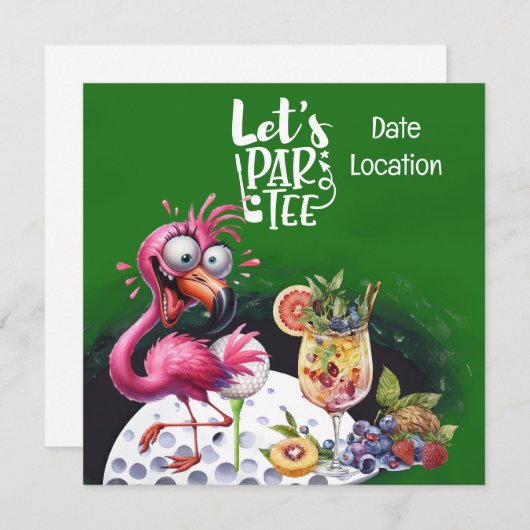 Flamingo Golf het is tijd om te par t-shirt feest (Voorkant / Achterkant)