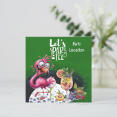 Flamingo Golf het is tijd om te par t-shirt feest (Staand voorkant)