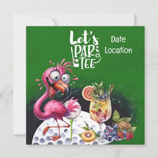 Flamingo Golf het is tijd om te par t-shirt feest (Voorkant)