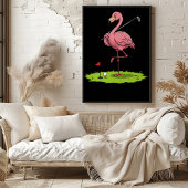 Flamingo Golfer op het groen Poster