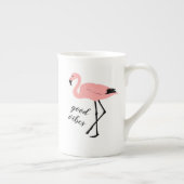 Flamingo Good Vibes Pink Black Bone China Mok (Rechts)