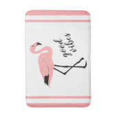Flamingo Good Vibes Pink Black Cute Bath Mat (Voorkant Verticaal)