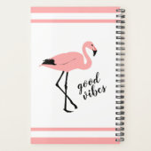 Flamingo Good Vibes Pink Black Cute Planner (Achterkant)