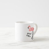 Flamingo Good Vibes Pink Black Espresso Mok (Voorkant rechts)