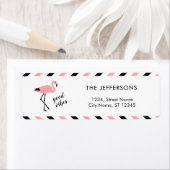 Flamingo Good Vibes Pink Return Address Label (Insitu)