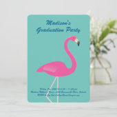 Flamingo Graduation Party - Turquoise Kaart (Staand voorkant)