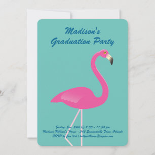 Flamingo Graduation Party - Turquoise Kaart