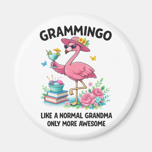 Flamingo Grammingo Als een Gewone Oma Maar Dan Mee Magneet (Voorkant)