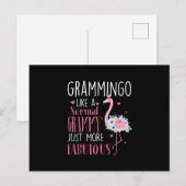 Flamingo Grammingo als een normale Grammy Gift Fun Briefkaart (Voorkant / Achterkant)