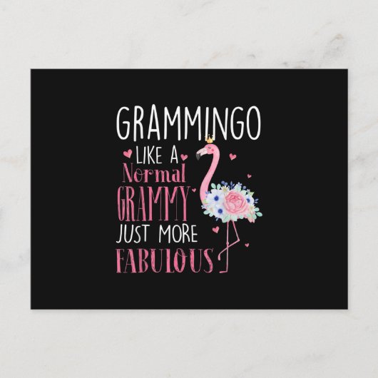 Flamingo Grammingo als een normale Grammy Gift Fun Briefkaart (Voorkant)
