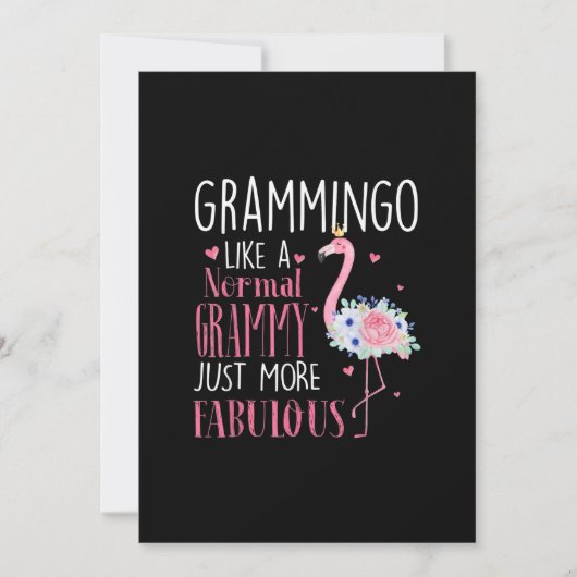 Flamingo Grammingo als een normale Grammy Gift Fun Kaart (Voorkant)