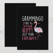 Flamingo Grammingo als een normale Grammy Gift Fun Kaart (Voorkant / Achterkant)
