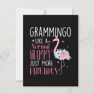 Flamingo Grammingo als een normale Grammy Gift Fun Kaart
