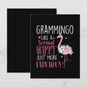 Flamingo Grammingo als een normale Grammy Gift Fun Kaart (Voorkant / Achterkant)