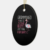 Flamingo Grammingo als een normale Grammy Gift Fun Keramisch Ornament (Links)