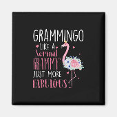 Flamingo Grammingo als een normale Grammy Gift Fun Magneet (Voorkant)