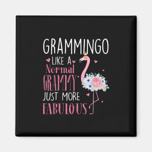Flamingo Grammingo als een normale Grammy Gift Fun Magneet