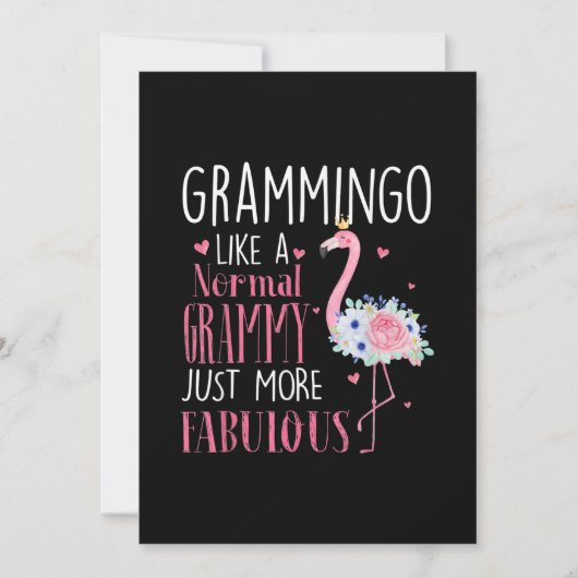 Flamingo Grammingo als een normale Grammy Gift Fun Save The Date (Voorkant)