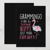 Flamingo Grammingo als een normale Grammy Gift Fun Save The Date (Voorkant / Achterkant)