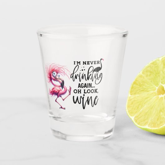 Flamingo Grappig Gezicht voor Partij Shot Glas (Voorkant)