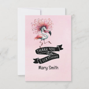Flamingo Grappig Ontwerp voor feestje Bedankkaart