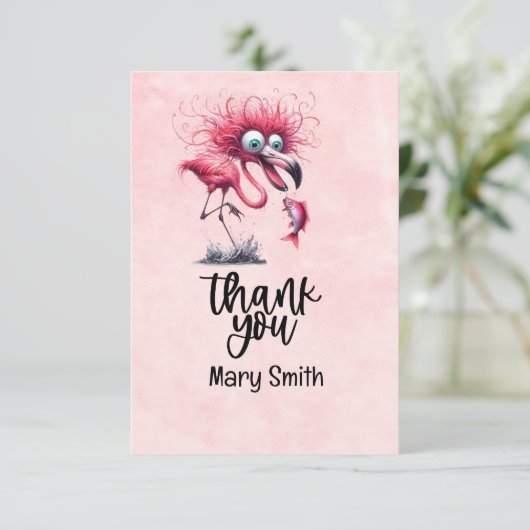 Flamingo Grappig Ontwerp voor partij Bedankkaart (Staand voorkant)