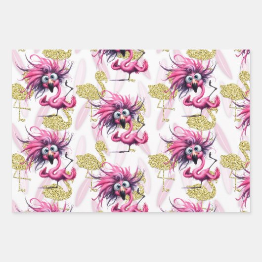 Flamingo Grappig Ontwerp voor partij Inpakpapier Vel (Voorkant 3)