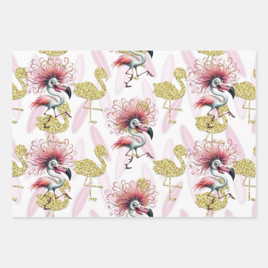 Flamingo Grappig Ontwerp voor partij Inpakpapier Vel (Voorkant)