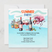 Flamingo Grappig Ontwerp voor partij Save The Date (Voorkant)