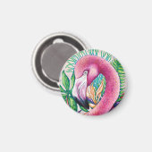 Flamingo Grappig Schattig Cool Uniek Fijne Kunstma Magneet (Voorkant / Achterkant)