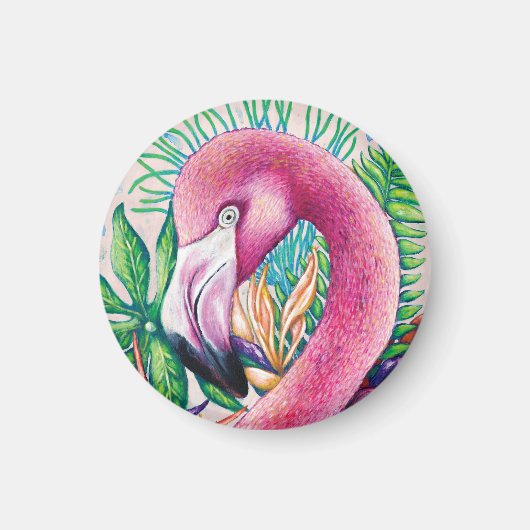 Flamingo Grappig Schattig Cool Uniek Fijne Kunstma Magneet (Voorkant)