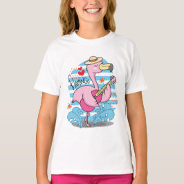 Flamingo Grappig Schattige Meisje T-shirt