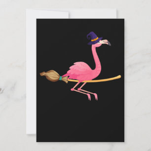 Flamingo Grappige Flamingo Heks Halloween Kaart