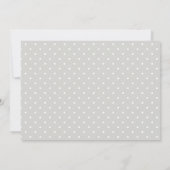 Flamingo Gray Polka Dots Baby shower Invite Kaart (Achterkant)