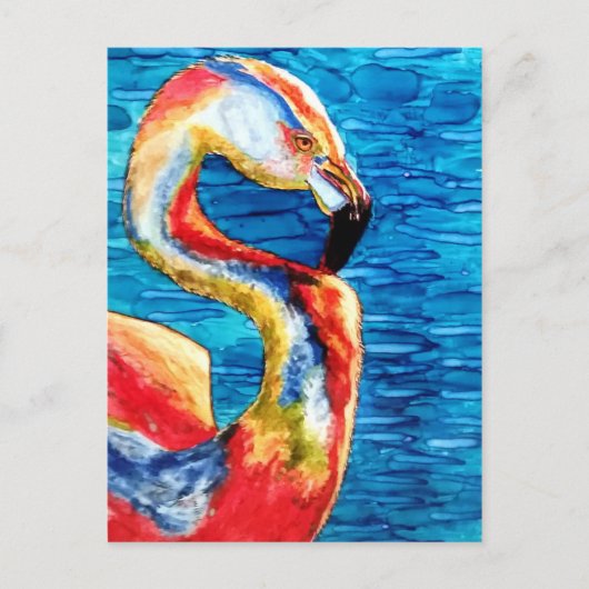 Flamingo Greeting. Briefkaart (Voorkant)