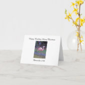 Flamingo Groeten Kaart (Gele Bloem)