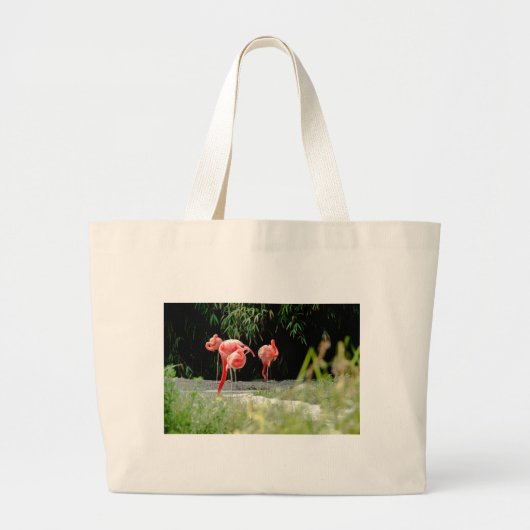 flamingo grote tote bag (Voorkant)