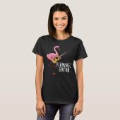 Flamingo Guitar Funny Music Pun Dark BG T-shirt (Voorkant volledig)