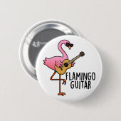 Flamingo Guitar Funny Music Pun Ronde Button 5,7 Cm (Voorkant /achterkant)