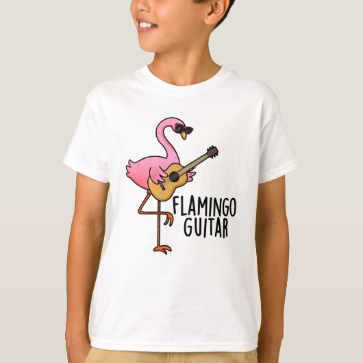 Flamingo Guitar Funny Music Pun T-shirt (Voorkant)