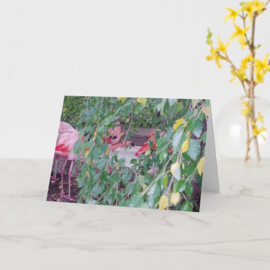 "Flamingo Habitat" - Hartelijk dank Kaart (Gele Bloem)