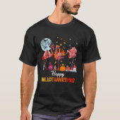 Flamingo Halloween en Merry KerstHappy Hallo T-shirt (Voorkant)