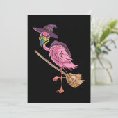Flamingo | Halloween Flamingo Heks Eng Feest Kaart (Staand voorkant)