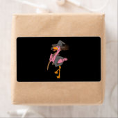 Flamingo Halloween Flamingo Witch Cool Pink Bird Etiket (Insitu)