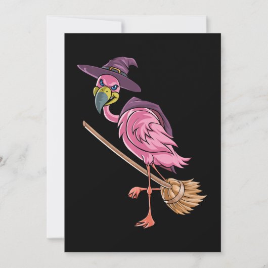 Flamingo | Halloween Flamingo Witch Scary Kaart (Voorkant)