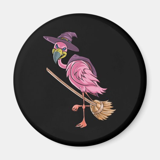Flamingo | Halloween Flamingo Witch Scary Magneet (Voorkant)