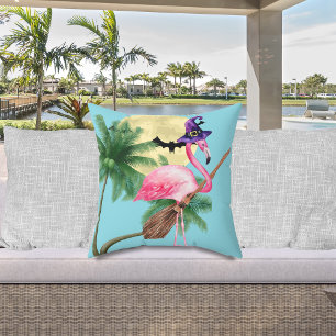 Flamingo Halloween heks kust strand decoratie Kussen