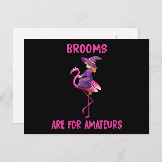 Flamingo | Halloween kostuum Flamingoween Uitnodiging Briefkaart (Voorkant / Achterkant)