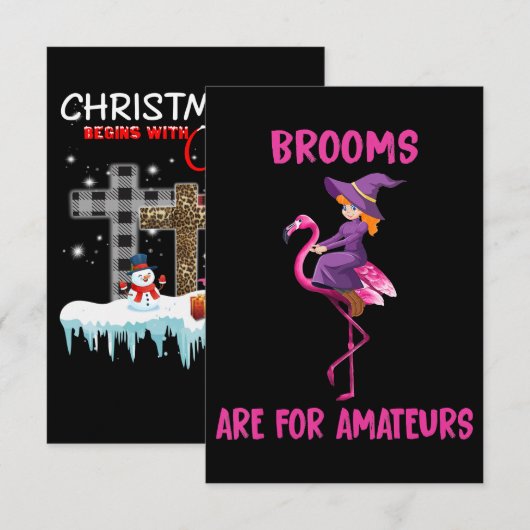 Flamingo Halloween pak Flamingoween Bedankkaart (Voorkant / Achterkant)