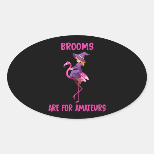 Flamingo Halloween pak Flamingoween Ovale Sticker (Voorkant)